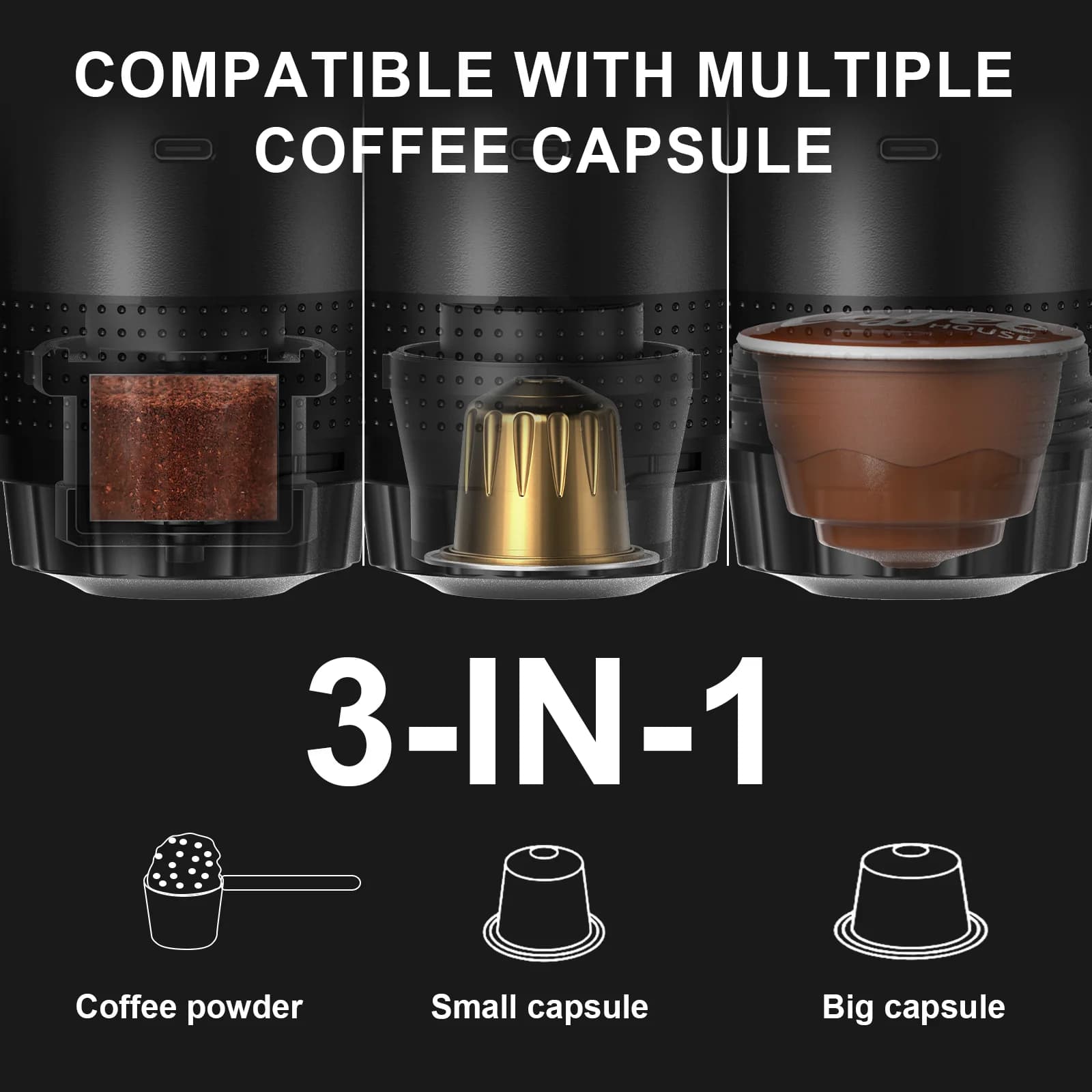Přenosný 3v1 espresso kávovar
