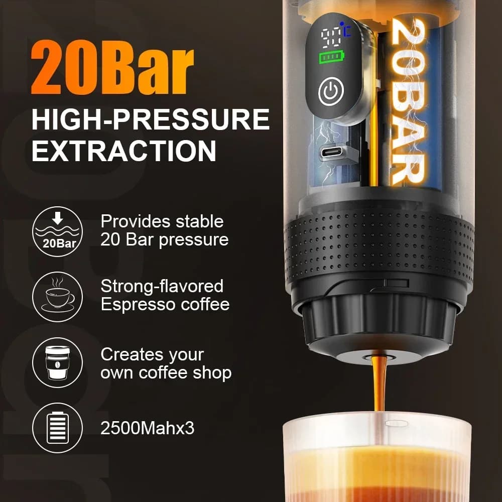 Přenosný espresso kávovar 3v1