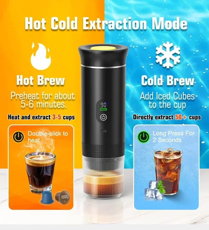 Přenosný espresso kávovar 3v1